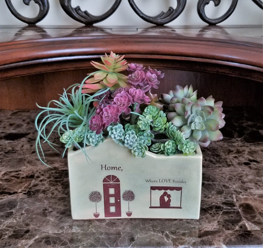 Stoneware House Planter for Family Home Decor